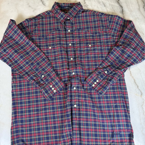 Daniel Cremieux Other - Daniel Cremieux Shirt Mens Large Plaid Western Pearl Snap Tailored Fit Button Up